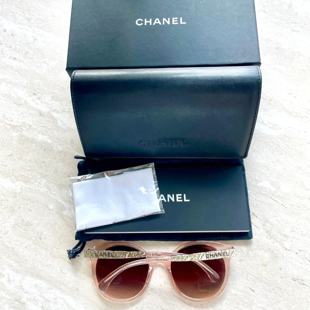 CHANEL Pantos Sunglasses – Model 5440 – Transparent Pink / Gradient Brown
